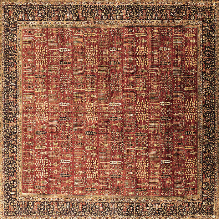 Square Oriental Brown Industrial Rug, urb1793brn