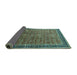 Sideview of Oriental Turquoise Industrial Rug, urb1793turq