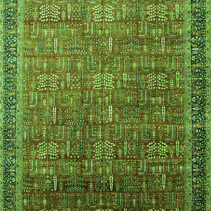 Machine Washable Oriental Green Industrial Area Rugs, wshurb1793grn