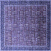 Square Oriental Blue Industrial Rug, urb1793blu