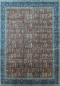 Oriental Light Blue Industrial Rug, urb1793lblu