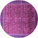 Round Oriental Purple Industrial Rug, urb1793pur