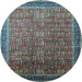 Round Oriental Light Blue Industrial Rug, urb1793lblu