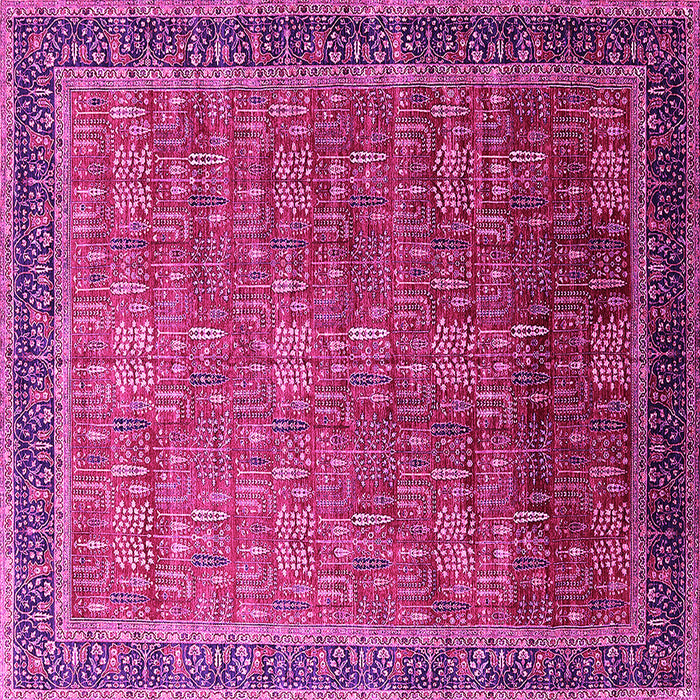 Square Oriental Pink Industrial Rug, urb1793pnk