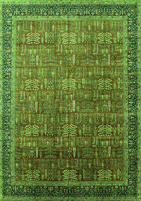 Oriental Green Industrial Rug, urb1793grn