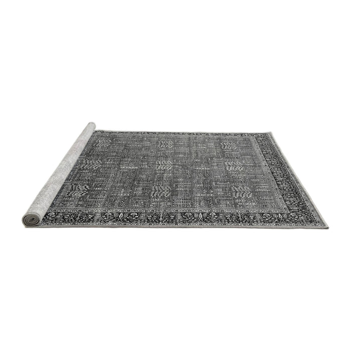 Sideview of Machine Washable Oriental Gray Industrial Rug, wshurb1793gry