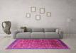 Machine Washable Oriental Pink Industrial Rug in a Living Room, wshurb1793pnk