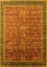 Oriental Yellow Industrial Rug, urb1793yw