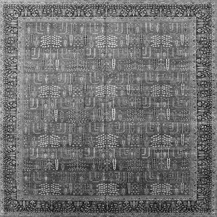 Square Machine Washable Oriental Gray Industrial Rug, wshurb1793gry