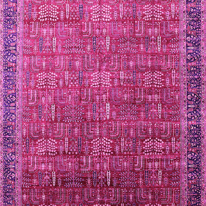 Machine Washable Oriental Pink Industrial Rug, wshurb1793pnk