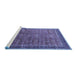 Sideview of Machine Washable Oriental Blue Industrial Rug, wshurb1793blu