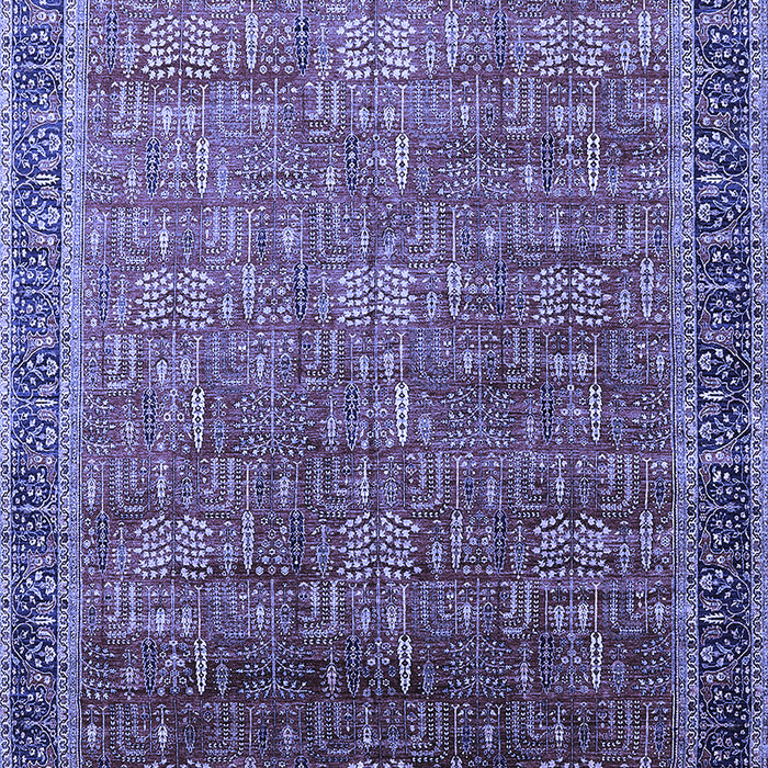 Machine Washable Oriental Blue Industrial Rug, wshurb1793blu