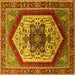 Square Oriental Yellow Industrial Rug, urb1794yw