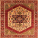 Square Machine Washable Oriental Orange Industrial Area Rugs, wshurb1794org