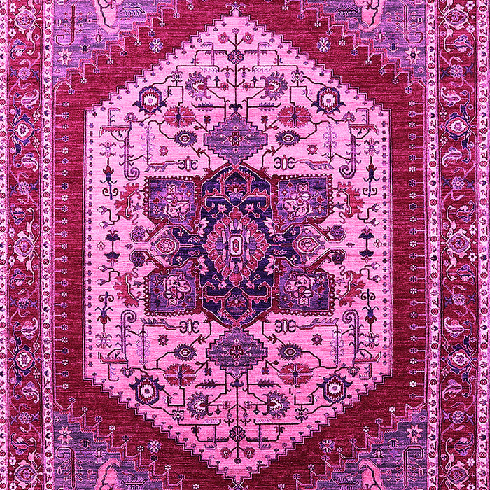 Machine Washable Oriental Pink Industrial Rug, wshurb1794pnk