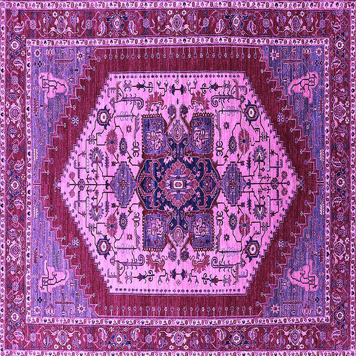 Square Machine Washable Oriental Purple Industrial Area Rugs, wshurb1794pur