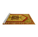 Sideview of Machine Washable Oriental Yellow Industrial Rug, wshurb1794yw