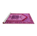 Sideview of Machine Washable Oriental Pink Industrial Rug, wshurb1794pnk