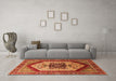 Machine Washable Oriental Orange Industrial Area Rugs in a Living Room, wshurb1794org