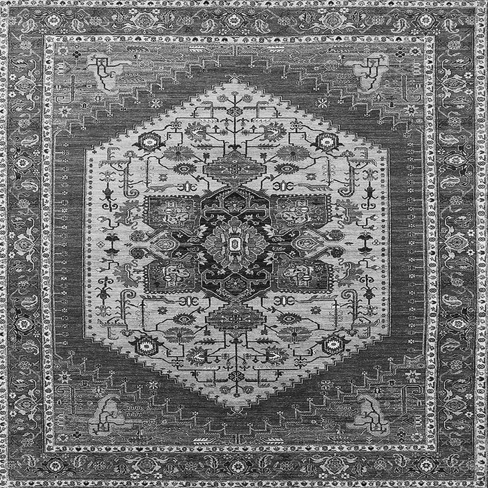 Square Machine Washable Oriental Gray Industrial Rug, wshurb1794gry