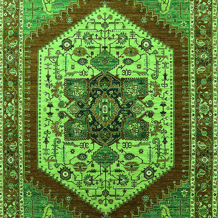 Machine Washable Oriental Green Industrial Area Rugs, wshurb1794grn
