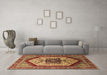 Machine Washable Oriental Brown Industrial Rug in a Living Room,, wshurb1794brn