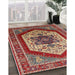 Mid-Century Modern Red Oriental Rug in Family Room, urb1794