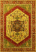 Machine Washable Oriental Yellow Industrial Rug, wshurb1794yw