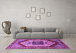 Machine Washable Oriental Purple Industrial Area Rugs in a Living Room, wshurb1794pur