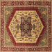 Square Oriental Brown Industrial Rug, urb1794brn