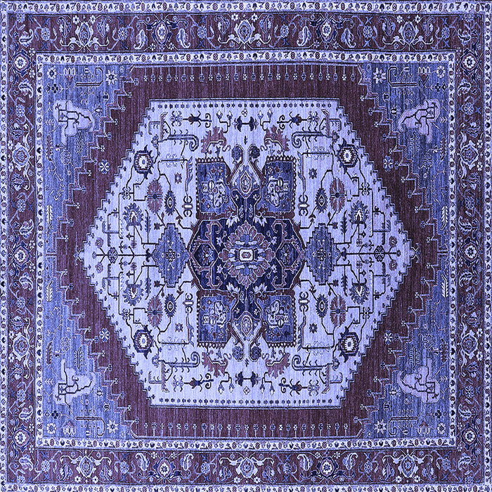 Square Oriental Blue Industrial Rug, urb1794blu