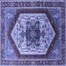 Square Oriental Blue Industrial Rug, urb1794blu