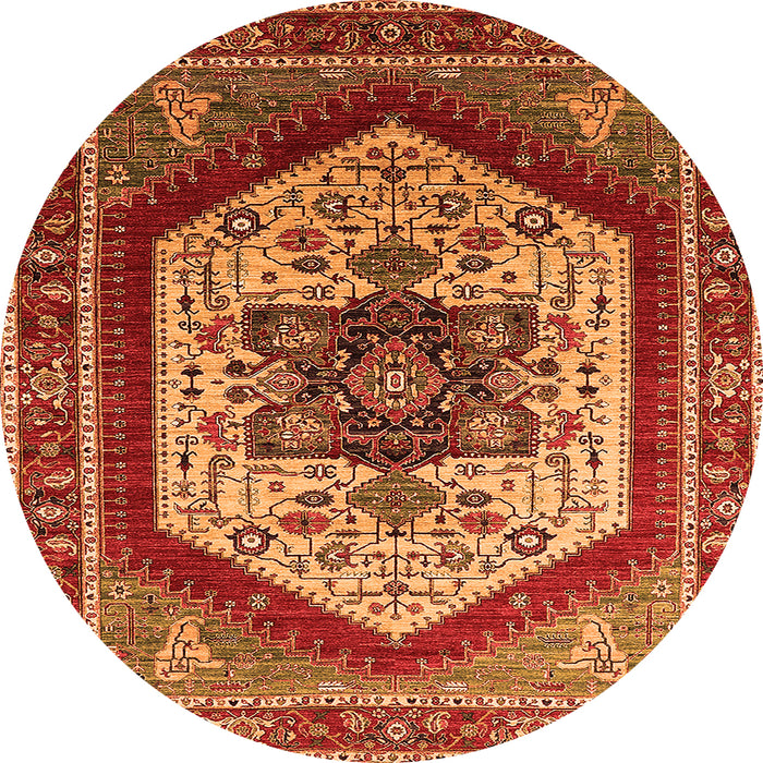 Round Oriental Orange Industrial Rug, urb1794org