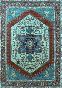 Oriental Light Blue Industrial Rug, urb1794lblu