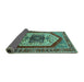 Sideview of Oriental Turquoise Industrial Rug, urb1794turq