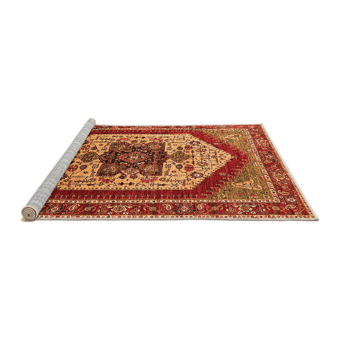 Sideview of Machine Washable Oriental Orange Industrial Area Rugs, wshurb1794org