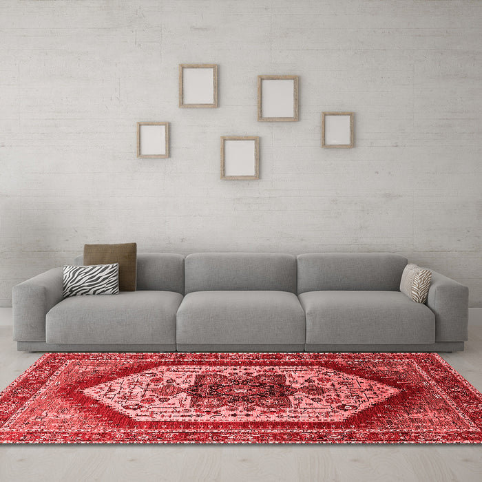Industrial Red Washable Rugs
