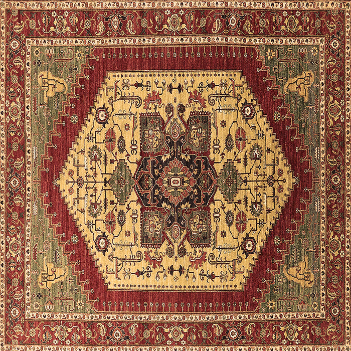 Square Machine Washable Oriental Brown Industrial Rug, wshurb1794brn