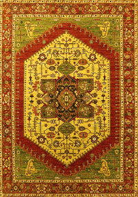 Oriental Yellow Industrial Rug, urb1794yw