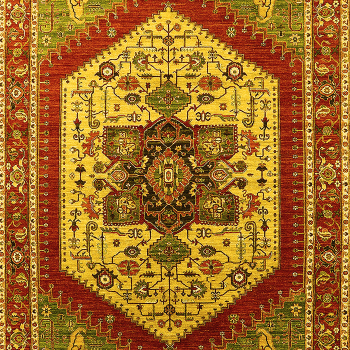 Oriental Yellow Industrial Rug, urb1794yw