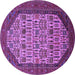 Round Oriental Purple Industrial Rug, urb1795pur