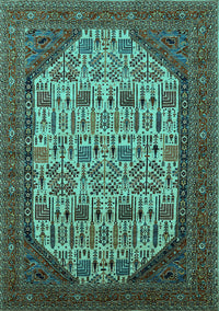 Oriental Turquoise Industrial Rug, urb1795turq