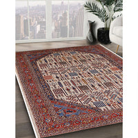 Mid-Century Modern Light French Beige Brown Oriental Rug, urb1795