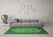 Machine Washable Oriental Emerald Green Industrial Area Rugs in a Living Room,, wshurb1795emgrn