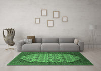 Machine Washable Oriental Emerald Green Industrial Rug, wshurb1795emgrn