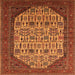 Square Oriental Orange Industrial Rug, urb1795org