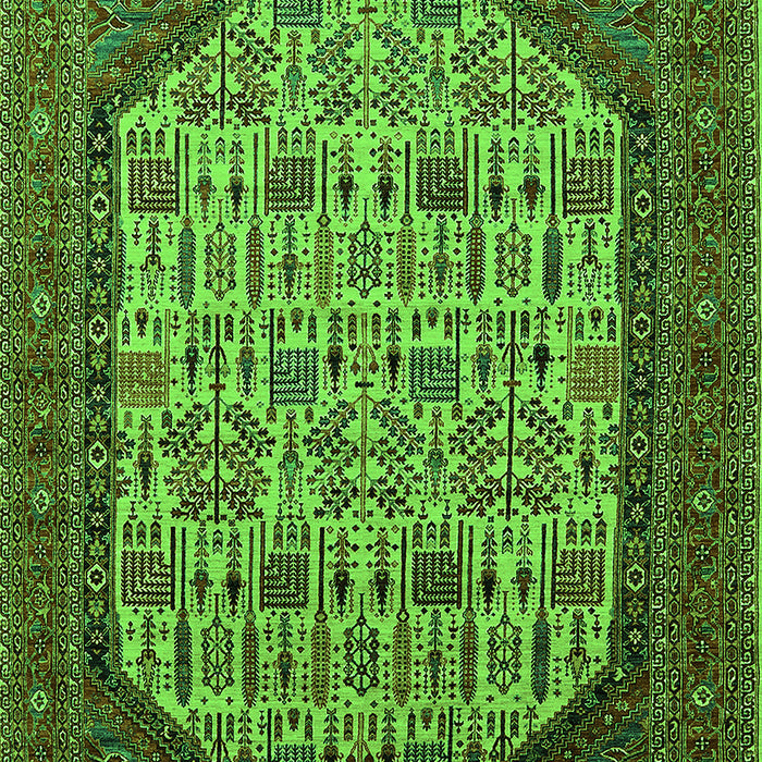 Machine Washable Oriental Green Industrial Area Rugs, wshurb1795grn