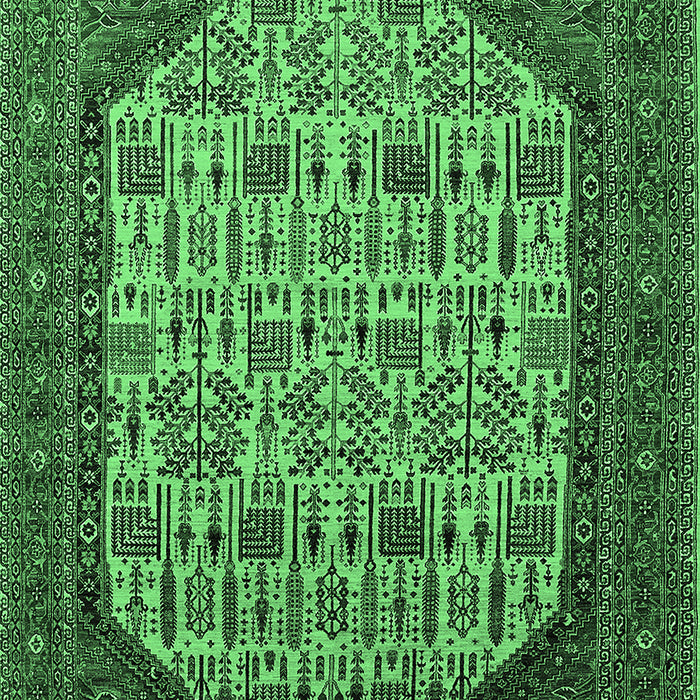 Machine Washable Oriental Emerald Green Industrial Area Rugs, wshurb1795emgrn