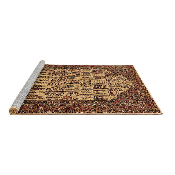 Sideview of Machine Washable Oriental Brown Industrial Rug, wshurb1795brn