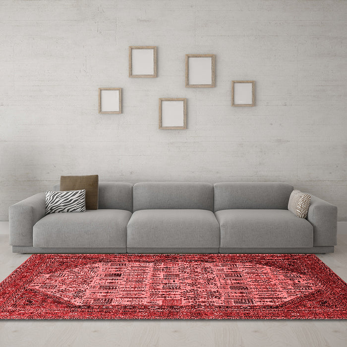 Industrial Red Washable Rugs